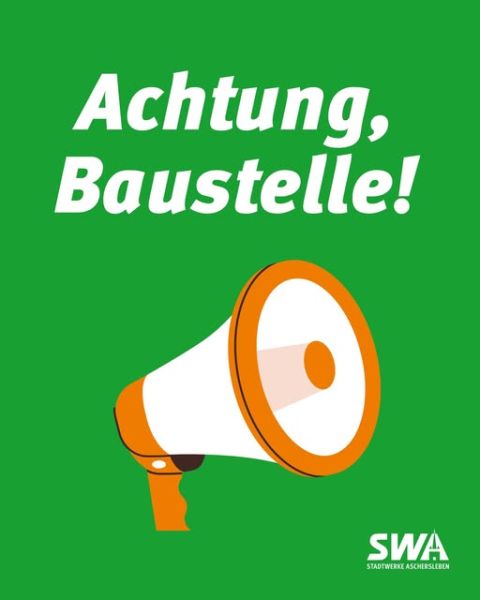 Bild Achtung Baustelle mit Megaphone